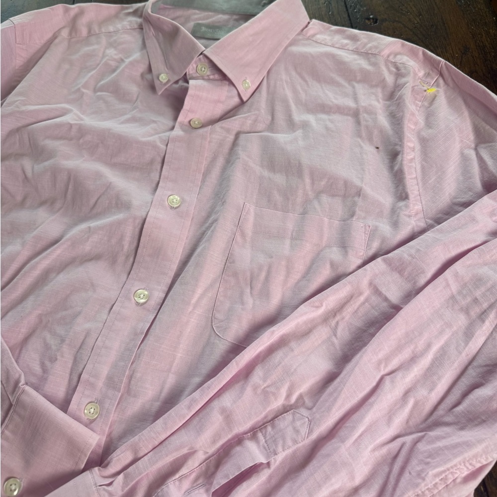 Hickey Freeman Men’s  Pink Button-Down Dress Shirt XL